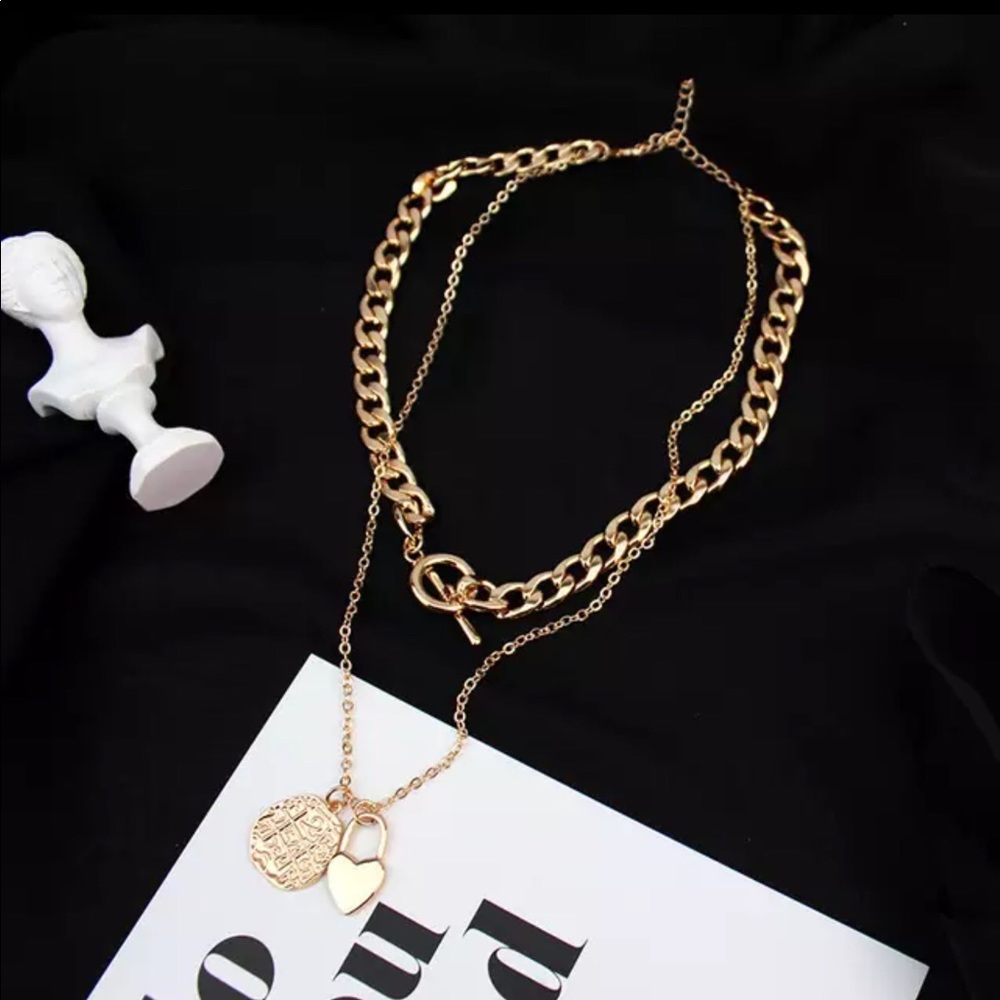 Gold Multi Layer Cuban Link  Necklace